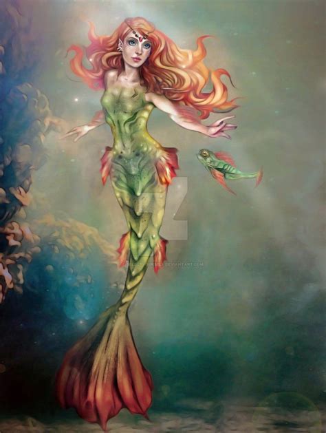 Mermaid (and her alter ego fish)-MartaNael fan art | Mermaid painting ...