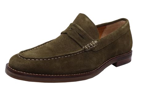 Sperry Men's Gold Cup Exeter Penny Loafer Olive Suede Leather Loafers ...