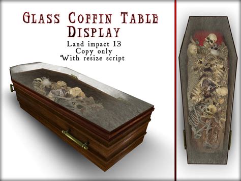 Second Life Marketplace - Boudoir Halloween-Glass Coffin Table Display