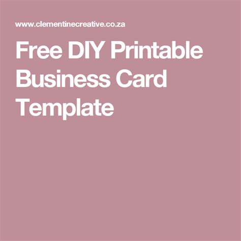 Diy Printable Business Cards