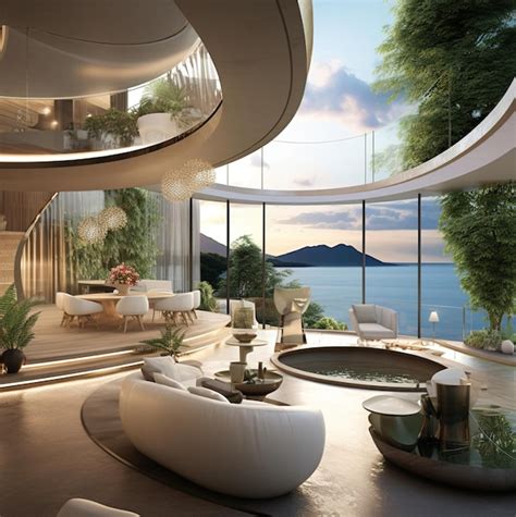 Premium AI Image | the house is designed by architect and has a view of ...