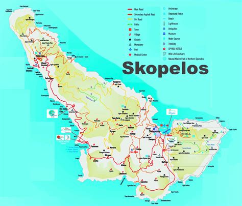 Skopelos sightseeing map