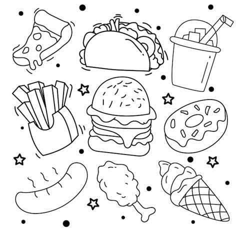 Free Vector | Collection of handrawn elements fast food