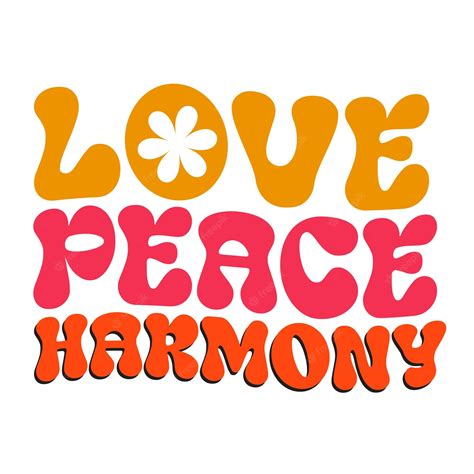 Premium Vector | A colorful sign that says love peace harmony.