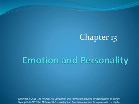 Emotion and Personality