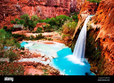 The Havasu Falls in the Havasupai Indian Reservation - Grand Canyon ...