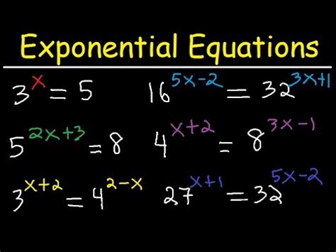 Exponential Equation Formula