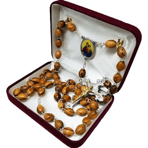 Olive Wood Rosary With Earth From Holy Land Center – St. Anthony's ...