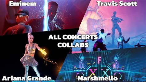 ALL FORTNITE CONCERTS Live Event (Marshmello, Travis Scott, Ariana ...