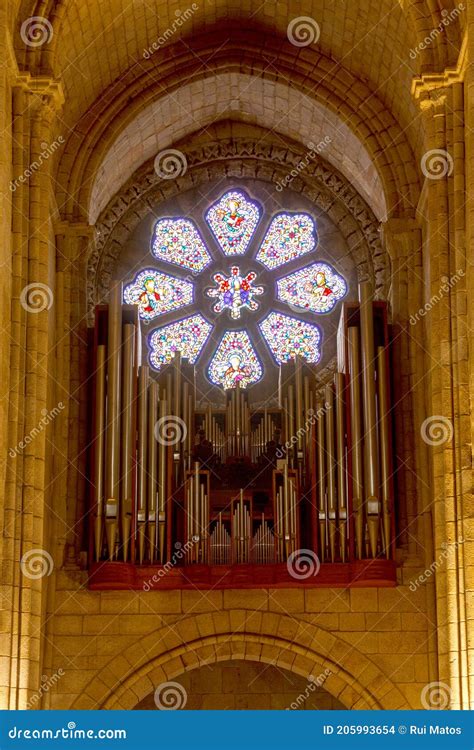 Oporto Cathedral interior stock photo. Image of rosewindow - 205993654