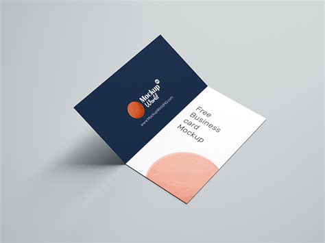 Folded Business Card Free Mockup | Mockup World HQ