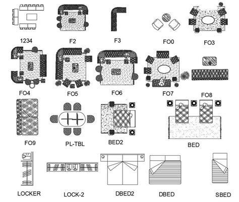 House Furniture Free CAD Blocks - Cadbull