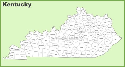 Printable Kentucky County Map