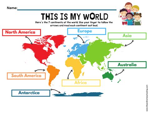 Continents Printable