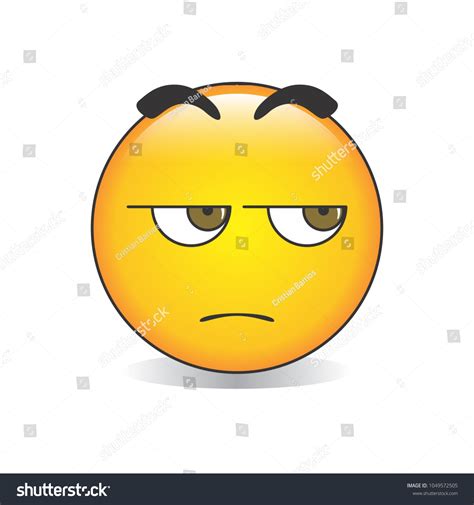 Bored Face Emoji Vector: vector de stock (libre de regalías) 1049572505 ...