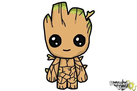 How to Draw Baby Groot from Guardians of the Galaxy - DrawingNow