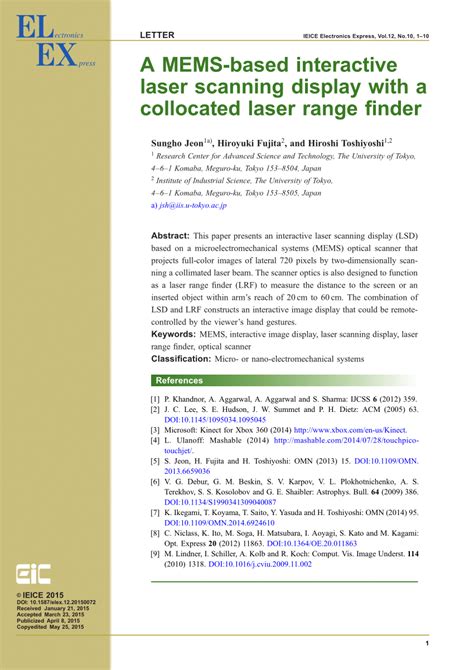 (PDF) A MEMS-based interactive laser scanning display with a collocated ...