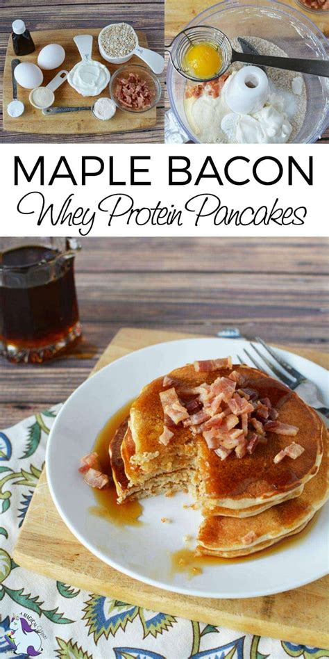 Super Delicious Maple Bacon Whey Protein Pancakes | A Magical Mess