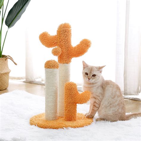 Cute Cactus Pet Cat Tree Toys with Ball Scratcher Posts for | Etsy