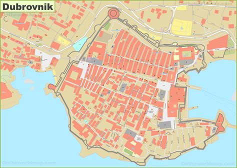 Dubrovnik old town map - Ontheworldmap.com