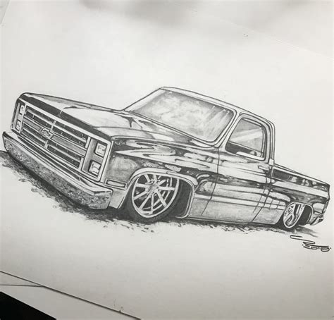 Lowrider Trucks Drawings