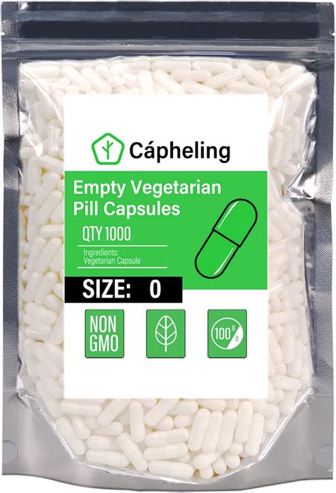 Amazon.com: Vegetarian Empty Capsules Size 00 - 1000 Count Clear ...