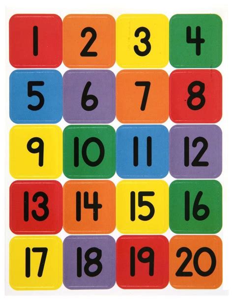 Download 1 - 20 Colourful Counting Chart for your Kids. My Classy ...