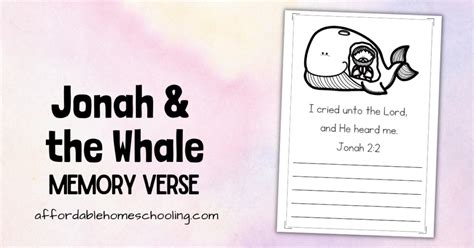 Jonah and the Whale Memory Verse - Affordable Homeschooling