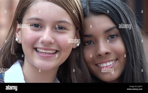 Pretty Teen Girls Smiling Stock Photo - Alamy