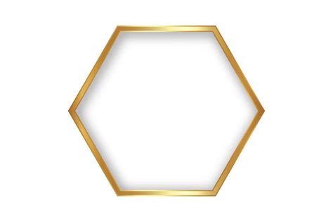 Golden style thin hexagon luxury frame on the white background. Perfect ...