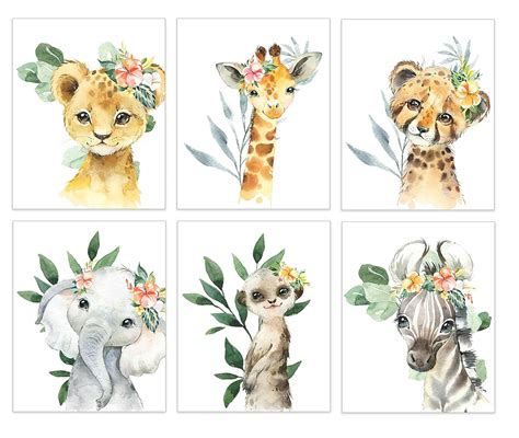 Girls Room Prints Jungle Baby Nursery Digital Download Prints SUPER SET ...