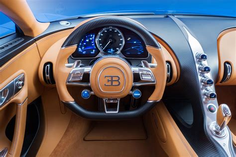 Bugatti Chiron interior - Steering wheel - Car Body Design