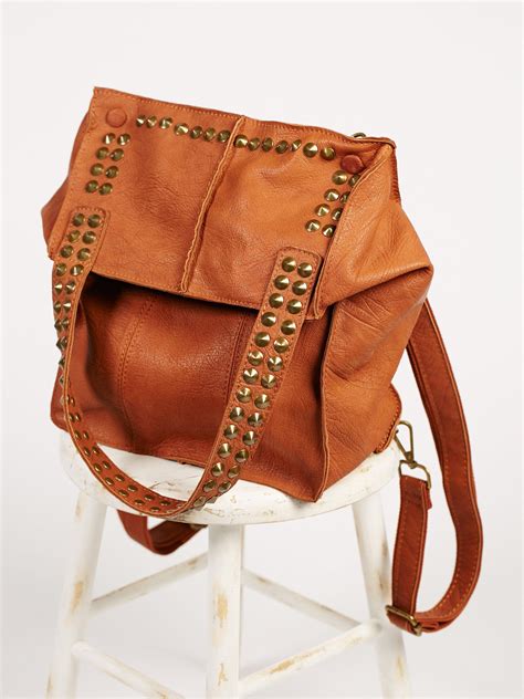 Free People Leather Utility Studded Backpack in Brown - Lyst