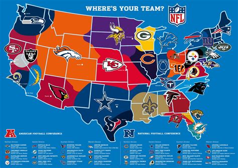 Most Popular NFL team map (2016) : MapPorn