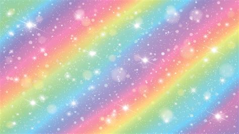 Glitters rainbow sky. Shiny rainbows pastel color magic fairy starry ...