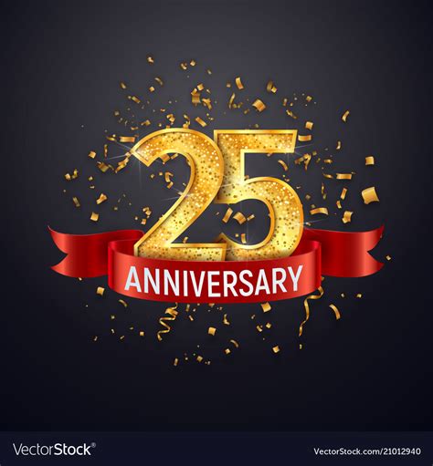 25 years anniversary logo template on dark Vector Image