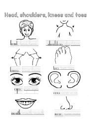 Head, Shoulders, Knees and Toes - ESL worksheet by MaryJB