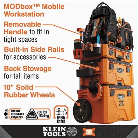 Klein Tools MODbox 22-in Orange Plastic Tool Box | BigEasyMart.com