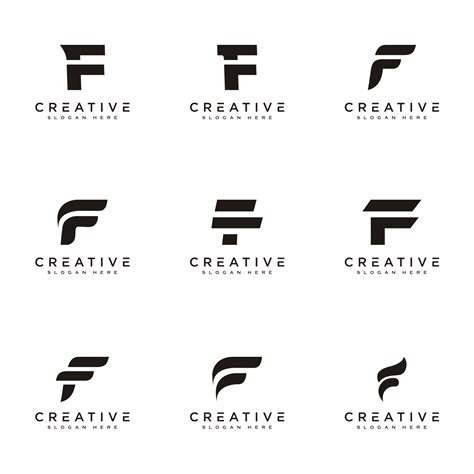 Set of initial letter F logo design template - MasterBundles