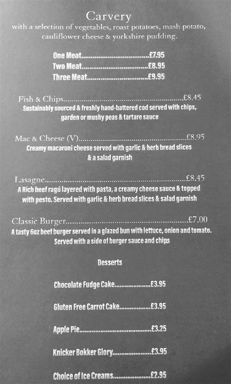 Menu at Princess Royal pub & bar, Taunton