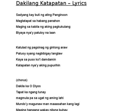 Katapatan Mo O Diyos Lyrics In English