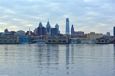 Philly Skyline as seen from the Camden Waterfront on the Delaware River ...