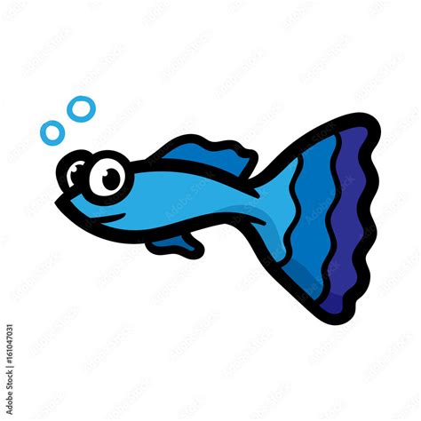 Cartoon Guppy Fish Vector Illustration Stock Vector | Adobe Stock