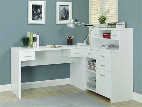 White Modern L-Shaped Desk with Great Storage – ComputerDesk.com