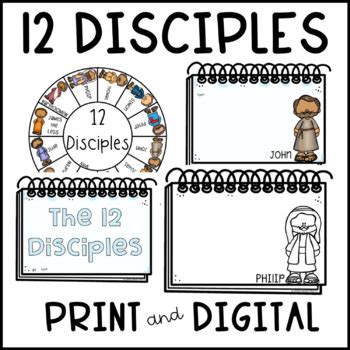 12 Disciples book - 12 Disciples spinner by Upper Grade Prieto | TPT