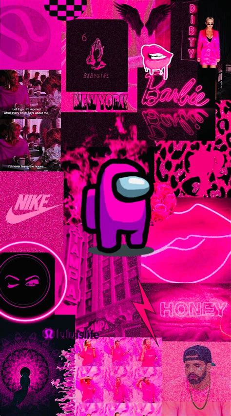 Download Aesthetic Among Us Pink Neon Wall Wallpaper | Wallpapers.com