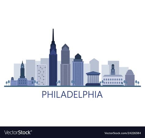 Philadelphia skyline Royalty Free Vector Image