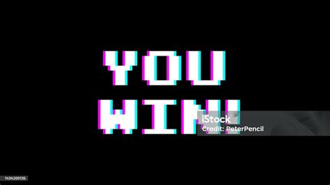 You Win Pixel Message Design Glitch Effect Stock Vector Illustration ...