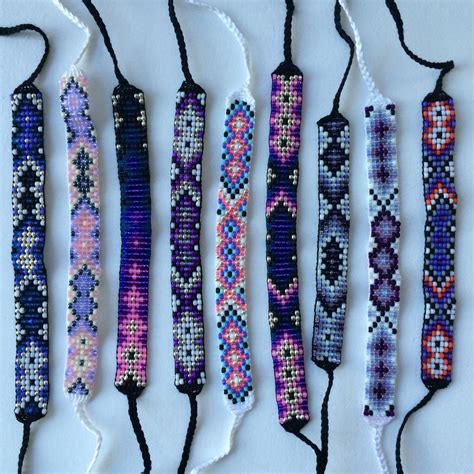 Seed Bead Friendship Bracelet Tribal Gem Pattern