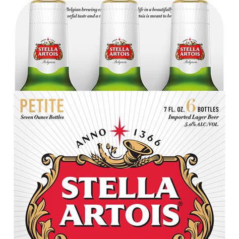 STELLA ARTOIS Petite Lager Beer, 6 Pack Beer, 7 FL OZ Bottles, 5% ABV ...